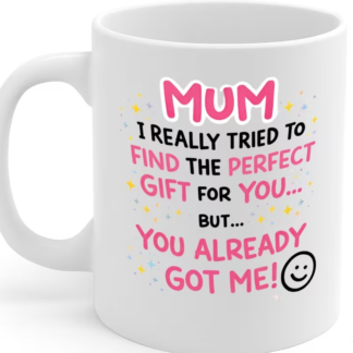 Funny mug for mums with a playful message, thoughtful gift designed to make her smile with every brew